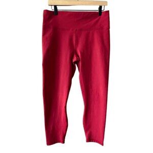 Women's XL Fabletics Powerhold Deep Red Athletic Leggings Fitted Yoga Athletic